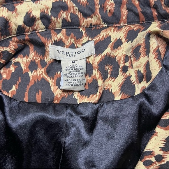 Vertigo Paris double breasted tie belt cheetah print trench coat Size M - Picture 8 of 11